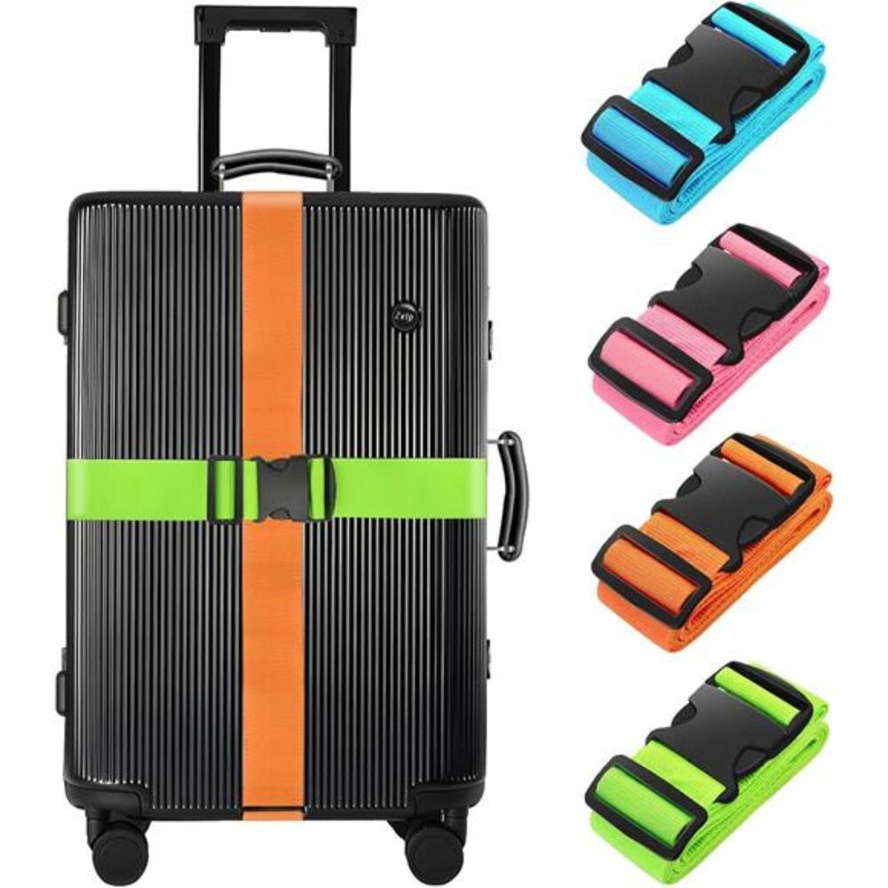 Luggage Straps 79" Long Belts Keep Suitcase Secure While Traveling 4 Pack